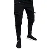 Männer Jeans S-3XL Männer Schwarz Tasche Jogger Casual Mode Stretch Elastische Dünne Denim Hosen Streetwear Hip Hop Biker