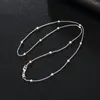 Chains 925 Sterling Silver Necklace 16/18/20/22/24 Inch Fine Round Bead Chain For Women Fashion Party Jewelry Christmas Gift