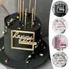 Décoration de gâteau en acrylique joyeux anniversaire, fournitures de fête, décorations d'anniversaire, carte de Cupcake, décor d'amour