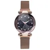 Zegarek na rękę luksusowe kobiety oglądają modne diamenty damskie gwiaździste niebo magnetyczne klamra stali nierdzewna zegar na rękę na zegar prezentowy xb40