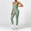 Conjuntos ativos sem costura ginásio roupas de treino bodysuit fitness siamês roupas esportivas femininas macacão de uma peça playsuit yoga conjunto