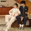 남성용 잠자기 겨울 겨울 두꺼운 테디 열 벨벳 잠옷 커플 kawaii kimono 스타일 애호가 잠자기웨어 남자와 여자 카디건 pijamas 231122