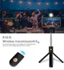 LED -fyllning Light BT selfie stick flexibel med vikbar stativstativ k10s för live sändningsfotografering k10s