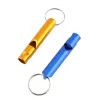 Mix Colors Mini Aluminum Alloy Whistle Keyring Keychain For Outdoor Emergency Survival Safety keychain Sport Camping Hunting GC53 12 LL