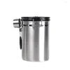 Storage Bottles Can Kitchen Smell Proof Coffee Canister Way Valve Sealing With Spoon Stainless Steel Tea Sugar Container