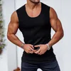 Canottiere da uomo in maglia elastica da uomo palestra fitness allenamento camicia senza maniche in cotone canottiera casual da uomo