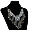 Ketting oorbellen set retro zigeuner tribale kleur kralen munt bell armband boho etnische Afghaanse jurk bruid bruid sieraden