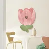 Wall Clocks Ins Sunflower Tulip Flower Shape Clock Wooden Cartoon Creativity Fashion Watches Living Room Home Decor Kids Gift