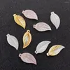 Charms Natural Sea Shell Leaf Pendant Mönster Fashion Liten prydnad för att göra DIY -smycken Armband Halsband 9x20mm