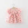 Fille robes été né bébé vêtements coréen mignon fraise imprimer fête plage robe enfant en bas âge bébés filles enfants princesse 0-3Y