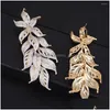 Dangle Lustre Dangle Boucles D'oreilles Marque Style Européen Plume Feuille Pendentif Boucle D'oreille Enthousiasme Bijoux Pour Femmes Mode Mariage Bi Dhlve