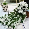 Fiori decorativi Fiore viola Pianta artificiale Moda Decorazioni per la casa Cesto Giardino esterno Recinzione Simulazione Festa di nozze in seta