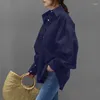 Damesblouses Oversized button-down shirts voor dames Met kraag Lantaarn Lange mouwen Effen kleur Baggy Casual formeel werkblouse T-shirt