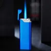 Lighters Ultra-thin Windproof No Gas Lighter Butane Flint Wheel Torch Turbo Cigar Smoking Accessories Metal Cigarette