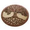 Yggdrasil Tree Of Life Wooden Wall Clock Sacred Geometry Magic Tree Home Decor Silent Sweep Kitchen Wall Clock Housewarming Gift 2220l