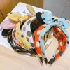 Acessórios de cabelo Estilo Coreano Meninas Headdress Bow Cross Hairband Headwear Wide Headband Polka Dot Hoop