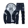 Herren Tracksuits Yauamdb Männer Set Herbst Wintergröße M4XL Männlich mit Kapuze 2pcs Anzug Cashmere Jackelpants Print Warm Sportswear Outfit Kleidung Y53B 231122