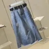 Gonne S-5XL 2023 Primavera Estate Delle Signore Delle Donne A Vita Alta Denim Lungo Midi Gonna A Matita Vintage Jupe Faldas Femme Coreano Foro vestiti