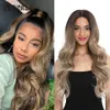 Hair Wigs Cosplay Lace Front Wig 30 Inch Long Wavy 360 0mbre Blonde Red African American Synthetic Wigs for Black Women 231122