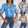 Damesblouses Elegant bedrukt overhemd Zomer Tops Kantoormode Slanke chiffon blouse Casual korte mouwen Straatoverhemden Blusas Mujer 2023