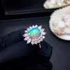 Klusterringar The Engagement Present Opal Ring Wedding for Women 925 Sterling Silver