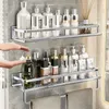 Badkamer planken zilveren badkamer plank organisator douche opslagrek hoekplanken muur aluminium toilet shampoo houder 2304222222