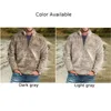 Men's Hoodies Winter Men Fleece Plush Warm Hoodie Sweatshirts 1/4 Zip-Up Stand Collar Pullover Casual Tops Clothing