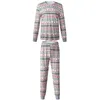 Famille correspondant tenues pyjamas de Noël ensemble 2023 maman papa enfants wapiti imprimer 2 pièces vêtements bébé barboteuse look doux vêtements de nuit cadeau de noël 231122