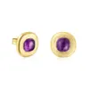 Fahmi Classique mode haut de gamme lumière luxe rond gâteau rouge violet plein diamant lune lettre petit argent haricot ours boucles d'oreilles Anniversaire, Fiançailles, Cadeau, Fête, Mariage