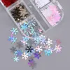 Nail Art Dekorationen Winter holografische Schneeflocke Nagel Glitzer Pailletten Iris weiß handgemachte Dekoartikel Weihnachtsaccessoires 231121