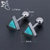 Boucles d'oreilles 2 PCS / lot Couleur blanche bleue Pierre pour femmes coeur Star Forme de haute qualité en acier inoxydable Tiny PendientStud