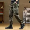 Pantaloni da uomo 2024 Cargo Uomo Militare 6 Tasche Khaki Army Nero Casual Pantaloni in cotone denim per tuta dritta maschile