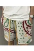 Shorts pour hommes Vêtements de créateurs Rhude American Trend Marque Fleur de cajou tricoté Cordon de serrage Sport Casual Pantalon de plage d'été Capris Couples Joggers Sportswear