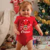 Rompers Infant born My First Christmas Baby Boys Girls Bodysuit Born Crawling Long Sleeve Jumpsuits Festival Party Gifts 231122