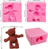 Moldes de cozimento 3d urso molde de silicone urso boneca fondent molde chocolate doce açúcar artesanato goma pasta de molde de molde de molde de molde Bolo de molde decoração 230421