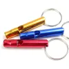 Mélanger les couleurs Mini porte-clés de sifflet en alliage d'aluminium pour la sécurité de survie d'urgence en plein air porte-clés Sport Camping chasse GC53 LL