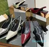 Les meilleures sandales de créateurs femmes en cuir véritable chaussures habillées de mode talon conique bout carré enveloppe classique fête bride à la cheville marque chaussure Slingback