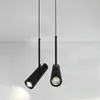 Nyhetsartiklar Nordic Modern LED HANGING LAMP Matsal Decor Restaurang Bar kaffe sovrum Studie Black Pendant Lights Justerbar lampskärm 231121