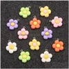 Charms Breloques 10 pièces 21x24mm 6 couleurs résine plante tournesol pendentifs pour bricolage décoration collier boucle d'oreille porte-clés fabrication de bijoux fait à la main Dh4Dk