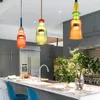 Hängslampor moderna minimalistiska lampor restaurang kök kreativt sovrum sovrum bar färgglada glas ljusarmaturer