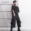 Men's Pants Slacks Spring Overalls Hip Hop Faux Two-piece Stretch Black Yamamoto Style