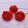 Decorative Flowers 50pcs 7-8cm Large Foam Artificial Roses Heads Realistic Fake With Stem DIY Wedding Bouquet