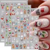 Stickers Decals Cute Cartoon Red Santa Nail Sticker 3D Christmas Deer Snowman Adhesive Decal Winter Snowflake Slider Handmade Decoration 231121