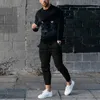 Herrspårar 2023 Spring Set 3D Print långärmad t-shirt Jogging Streetwear Casual Two Piece Man Overdimased Men Sports Suit