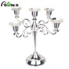 Portacandele in metallo argento oro 3/5 bracci Portacandele a pilastro Portacandele bianco Candeliere da sposa Candelabri Stand Decor Y233E