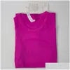 Yoga Outfit T-shirt à manches courtes pour femmes tricotant des chemises de sport respirantes à séchage rapide en cours d'exécution d'entraînement haut t-shirt chemise active drop delive dhvmn