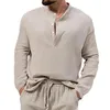 Chemises décontractées pour hommes 2023 printemps et automne chemise manteau lin à manches longues haut en coton lâche
