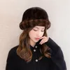 Berets feminino coreano chapéu térmico luxo vison cabelo casual engrossado ao ar livre à prova de vento moda pele 2023