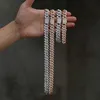 Best Quality 925 Sterling Silver Cuban Necklace Vvs Moissanite Diamond 10mm 12mm 14mm Link Chain Iced Out Cuban Link Chain