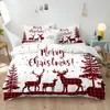 Ensembles de literie 3 pièces ensemble de housse de couette joyeux noël Plaid imprimé arbre de renne doux confortable pour chambre 231122